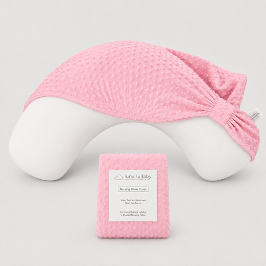 Baby Pink Dot Nursing Pillow Cover | Luna Lullaby