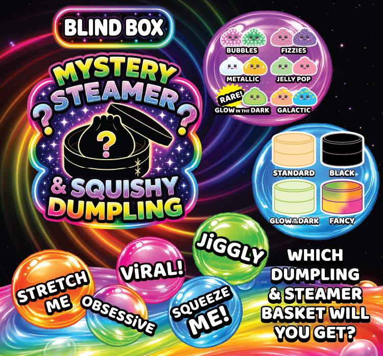 Fun Doh Mystery Dumpling & Steamer Blind Box Squishy | Sensory Fidget Toy
