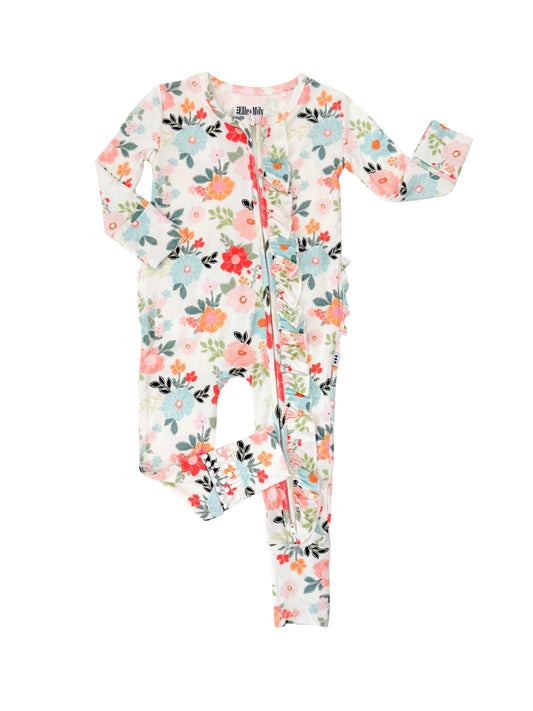 Cottage Blooms Bamboo Zip Romper