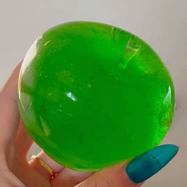 Green Apple Maltose Squishy – Clear Jelly Sensory Fidget Toy