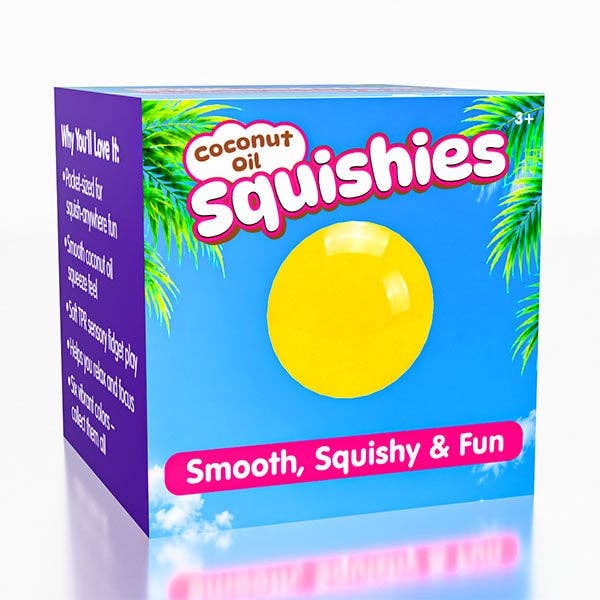 Coconut Oil Squishies® Smooth Sensory Stress Ball & Fidget Toy – Choose Your Color
