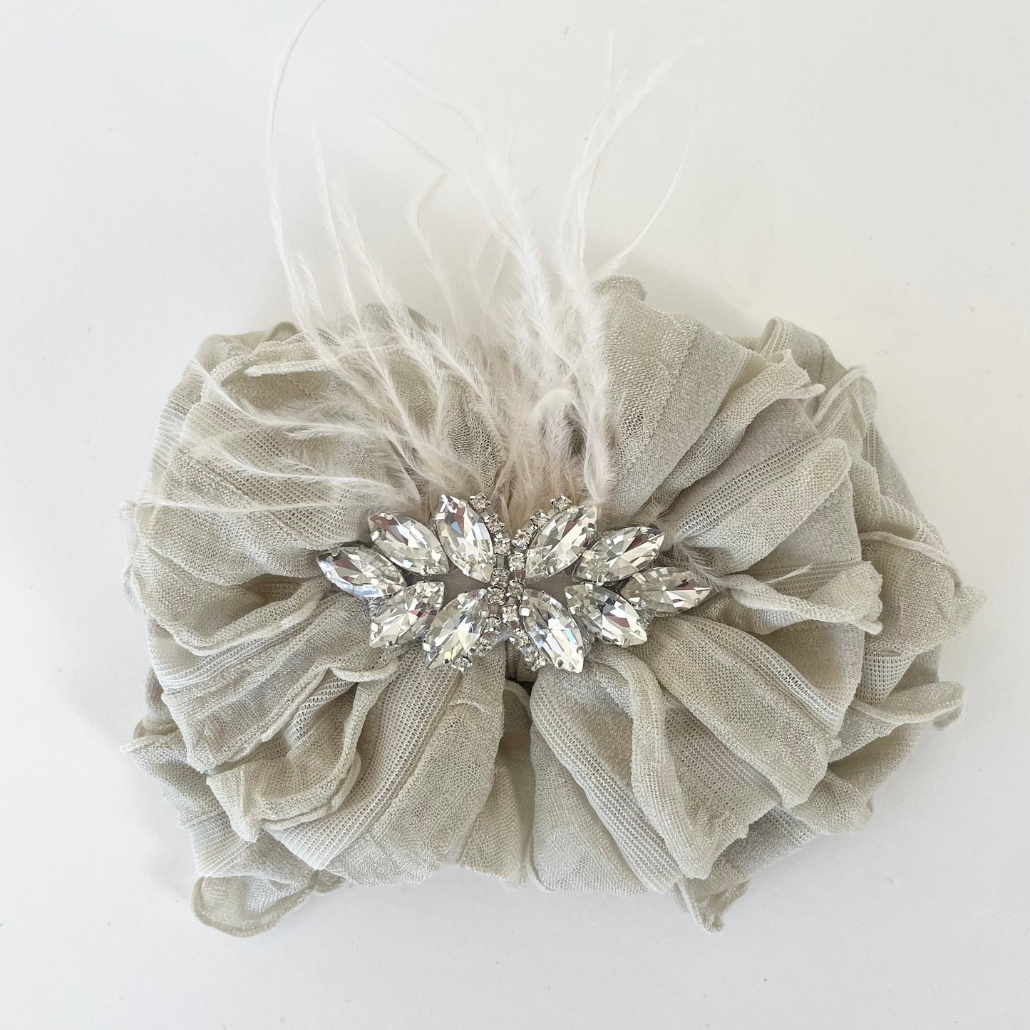 Fancy Feather Ruffled Headband