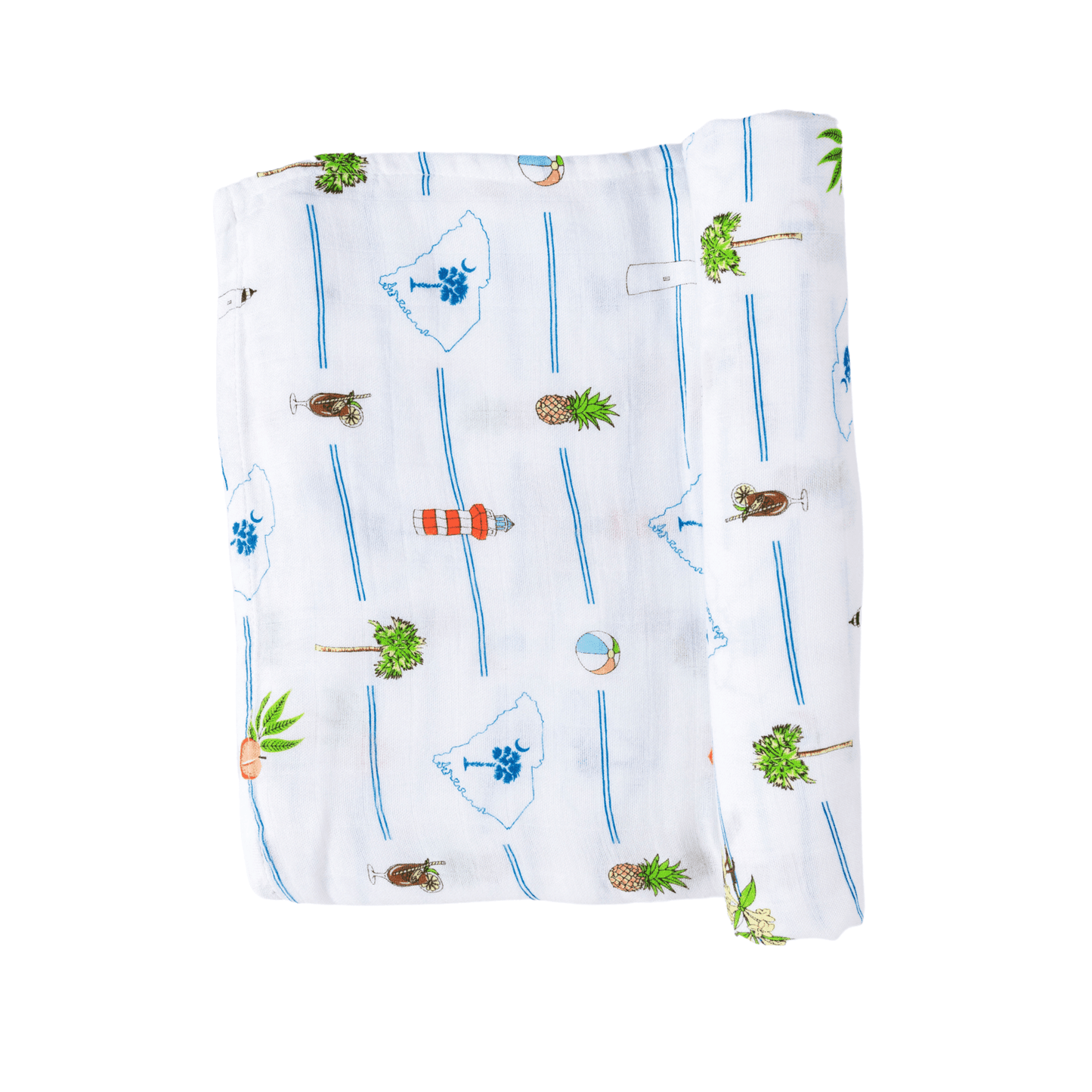 Charleston Rainbow , South Carolina Newborn Gift Bundle: Swaddle, Bib & Onesie