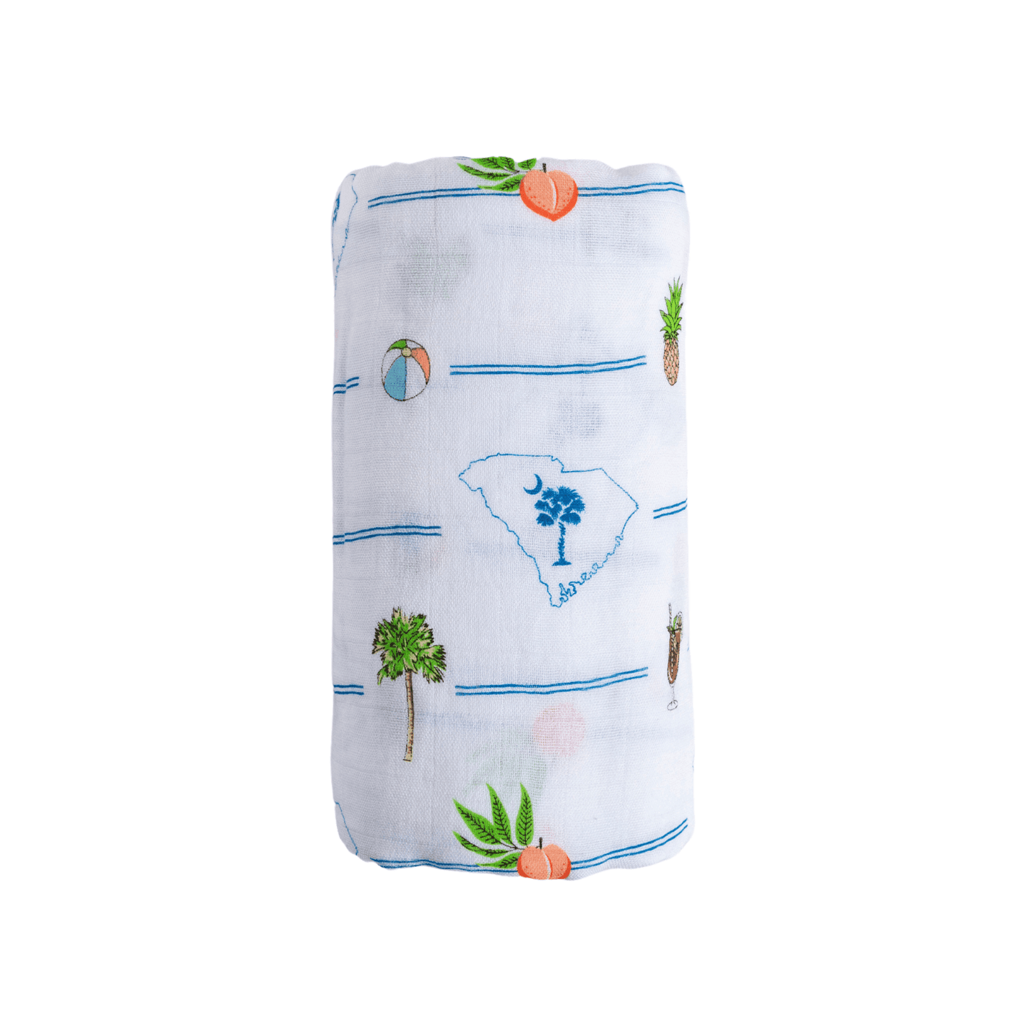 Charleston Rainbow , South Carolina Newborn Gift Bundle: Swaddle, Bib & Onesie