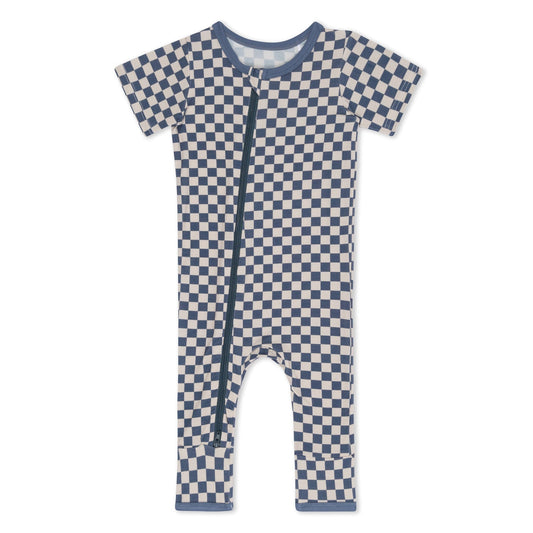 Checkers in Blue Romper
