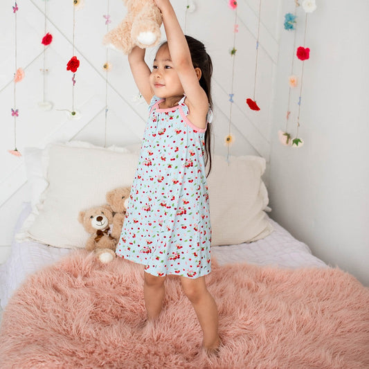 Cherry Kiss Flutter Sleeve Dress