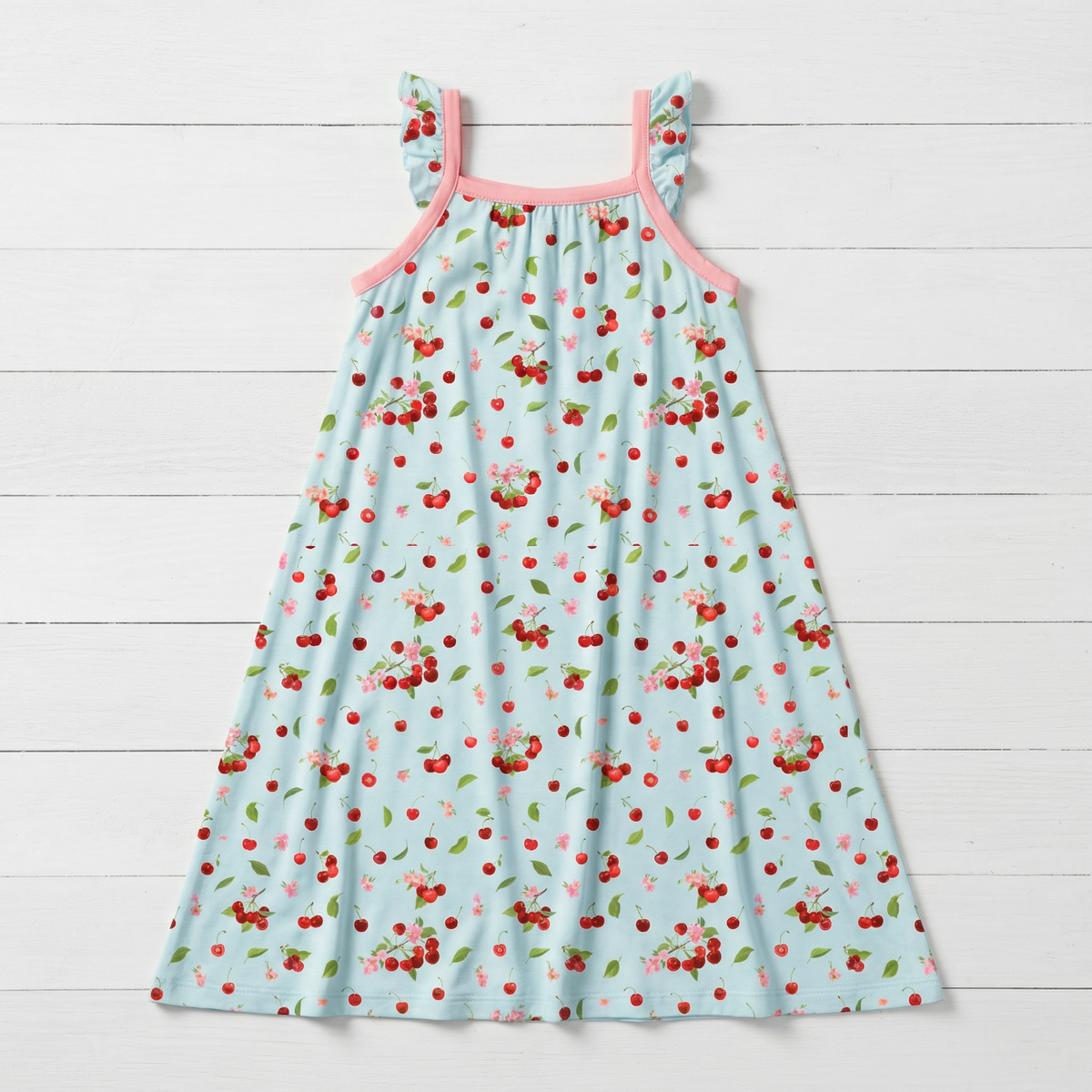 Cherry Kiss Flutter Sleeve Dress