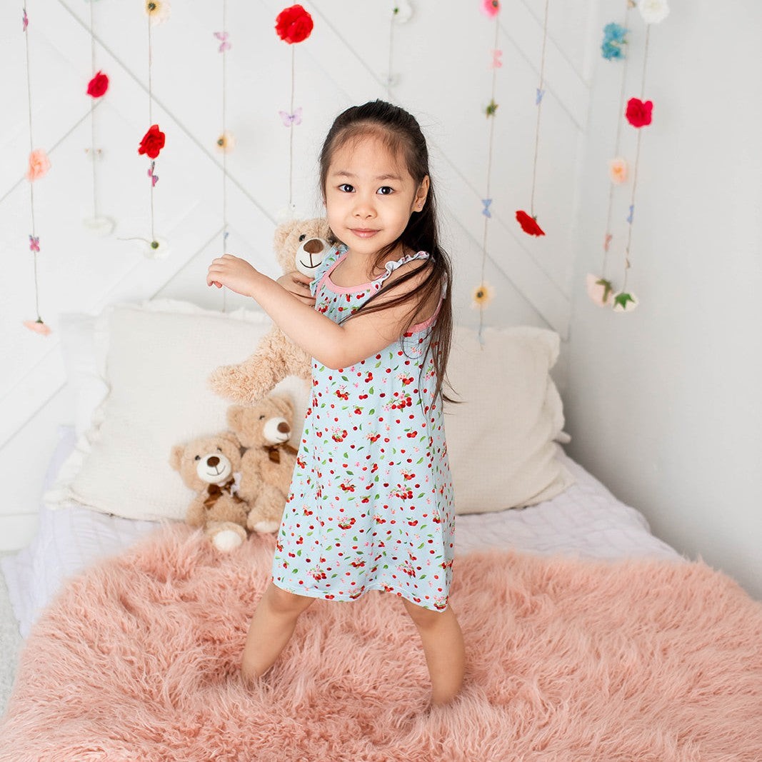 Cherry Kiss Flutter Sleeve Dress