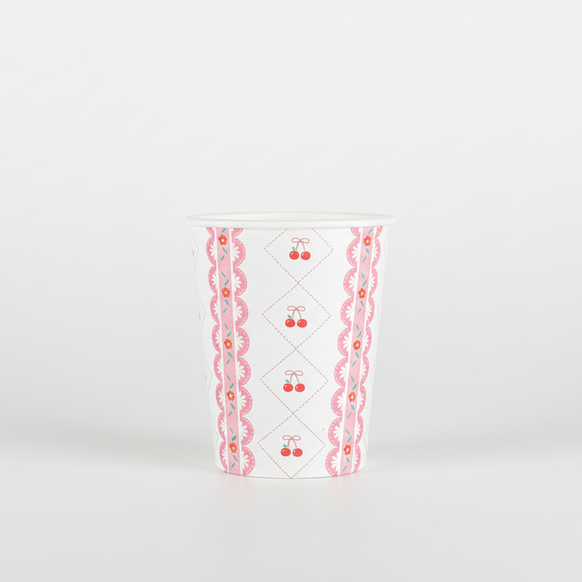 Cherry Coquette Party Supplies Kit – Red Cherry Bow Aesthetic | Plates, Cups, Napkins | Party in a Box