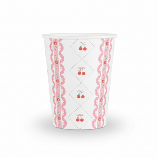 Cherry Coquette Paper Cups 9oz (8 pack)