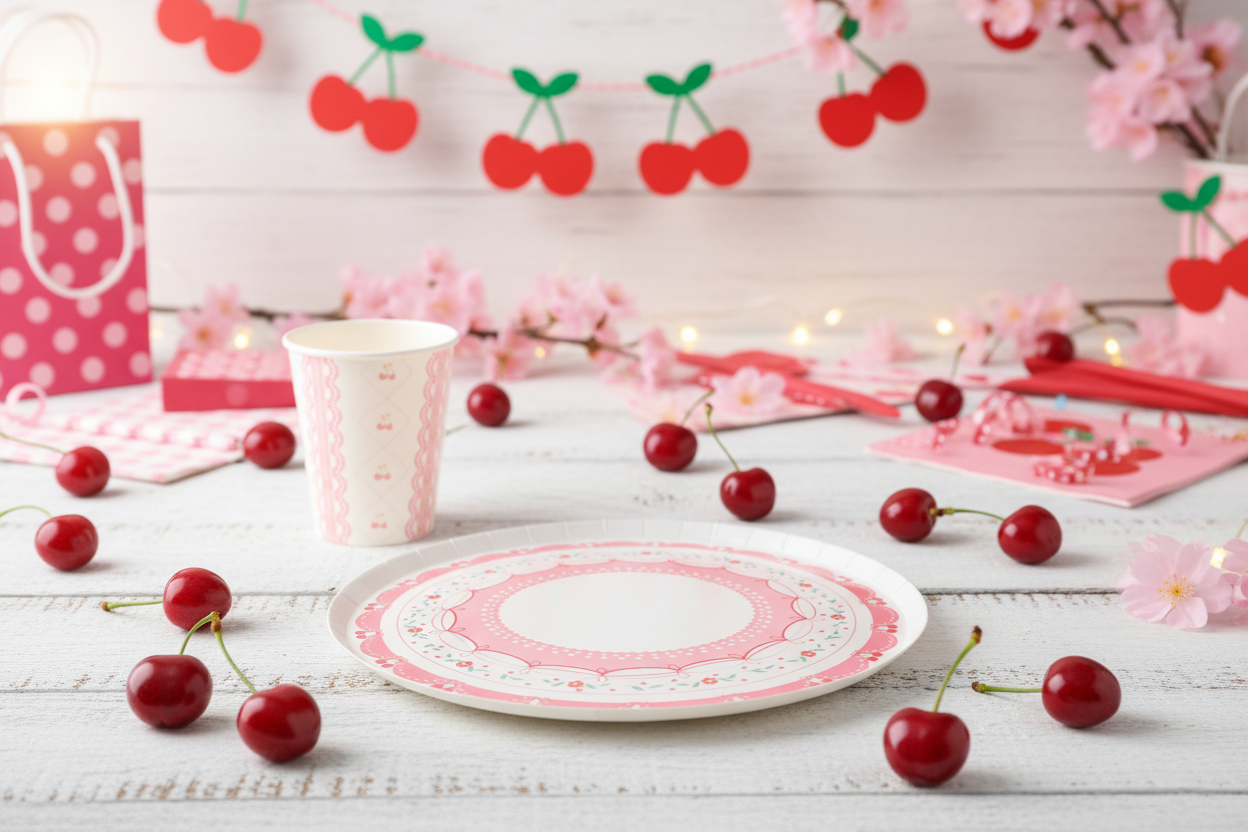 Cherry Coquette Paper Cups 9oz (8 pack)