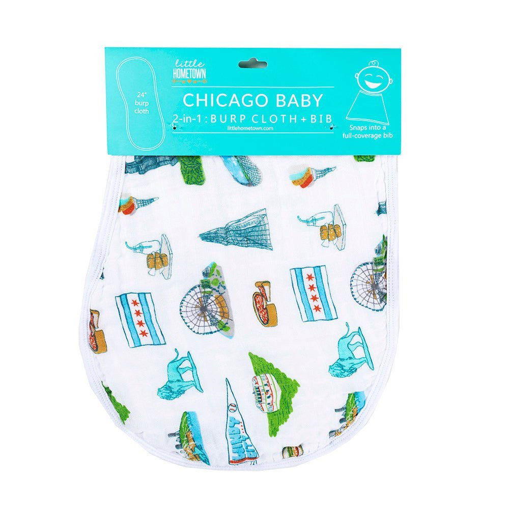 Chicago Flag Baby Gift Bundle Swaddle, Bib, and Onesie