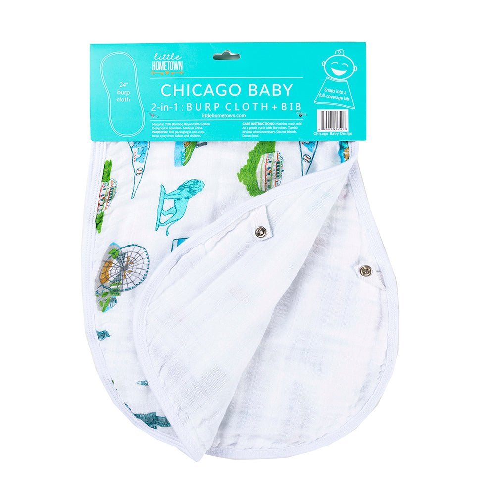 Chicago Flag Baby Gift Bundle Swaddle, Bib, and Onesie