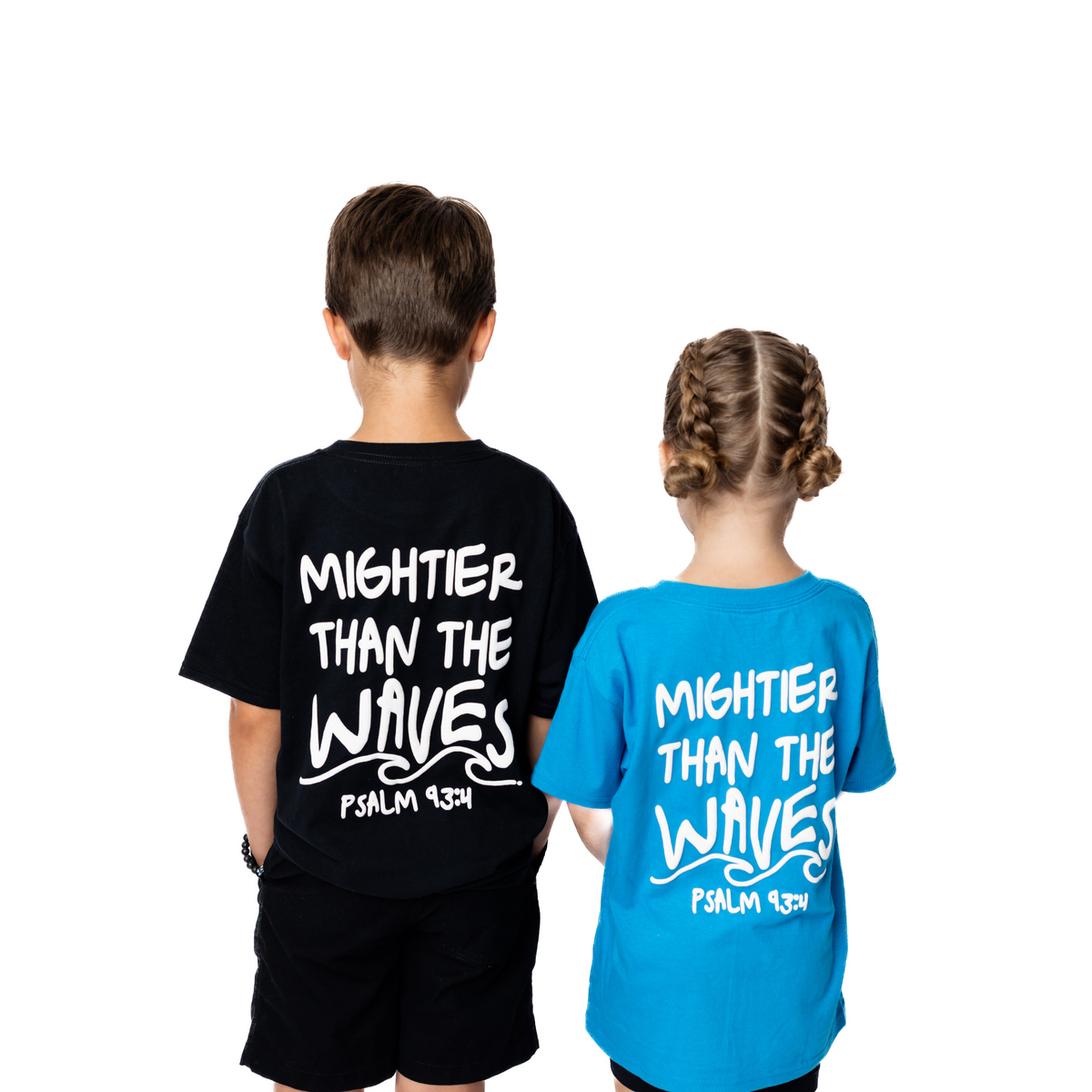 Mightier than the Waves Christian Kid Shirt – Soft Cotton Faithbased Sunday School Tee