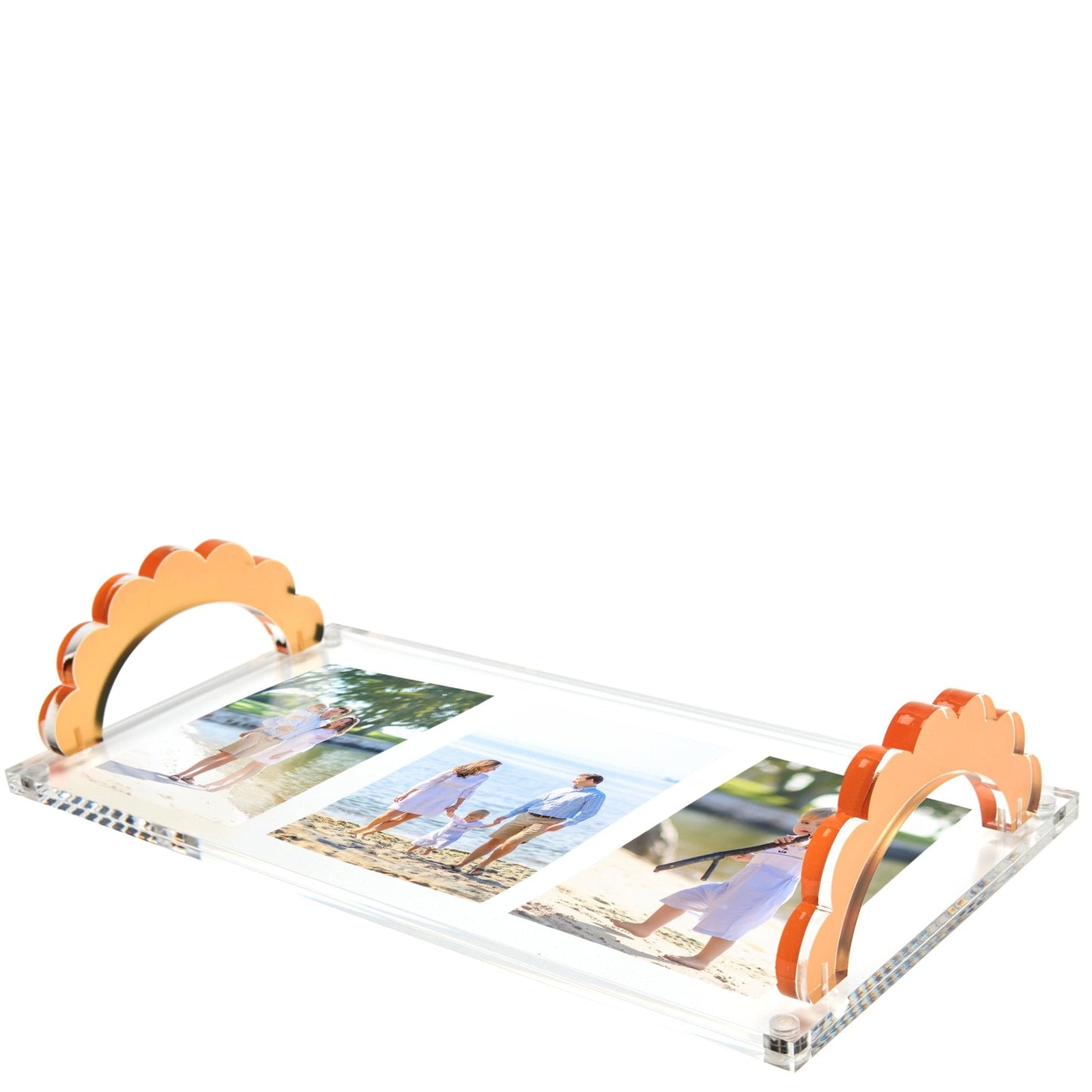 Citrine Acrylic Scallop Handle Photo Tray