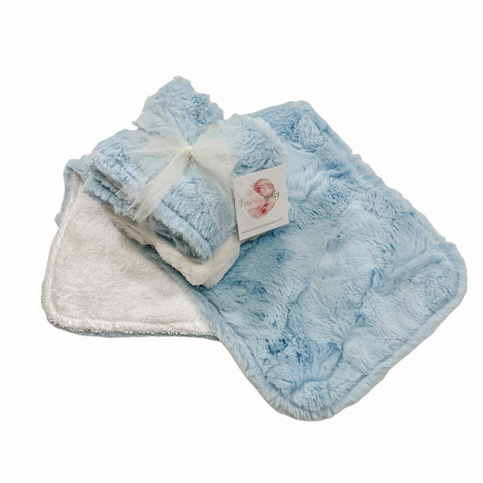 Classic Baby Blue | Luxe Baby Burp Cloth Set of 2