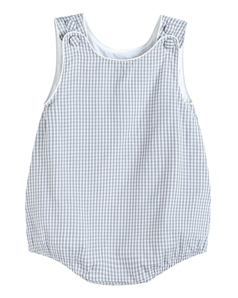 Classic Gray Gingham Bubble Romper