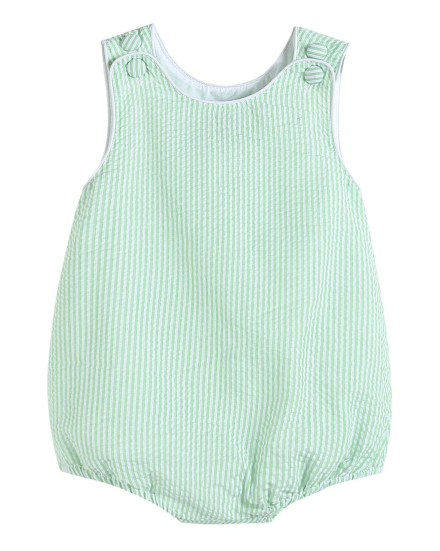 Classic Green Seersucker Bubble Romper