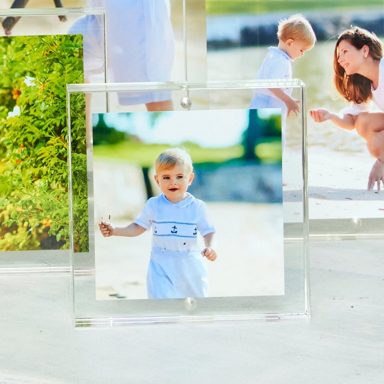 Clear Acrylic 4" x 4" Double-Sided Thick Block Frame