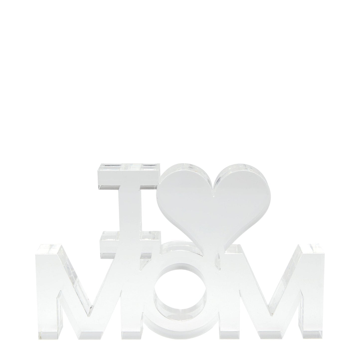 Clear Acrylic I (Heart) Mom Stand Alone