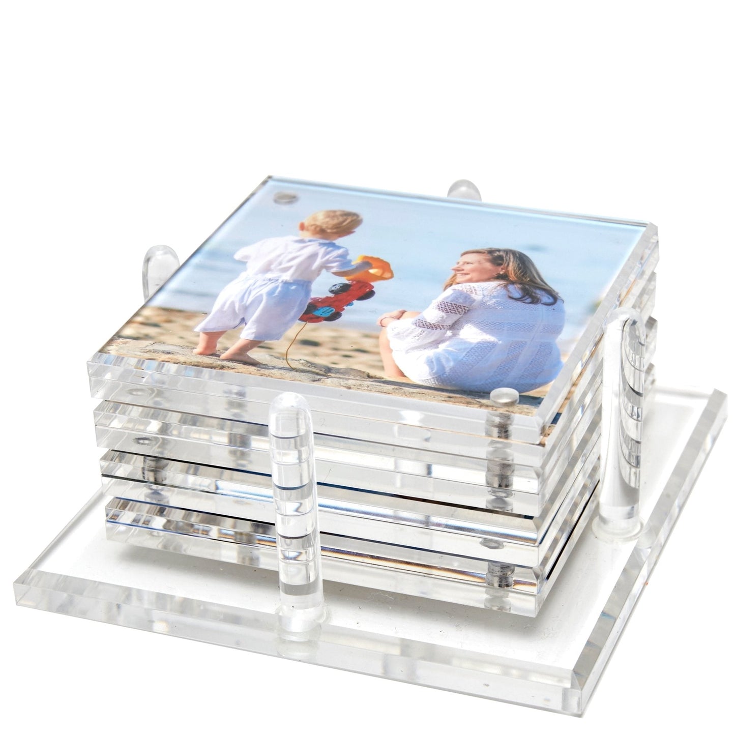Clear Acrylic Photo Drink Coasters