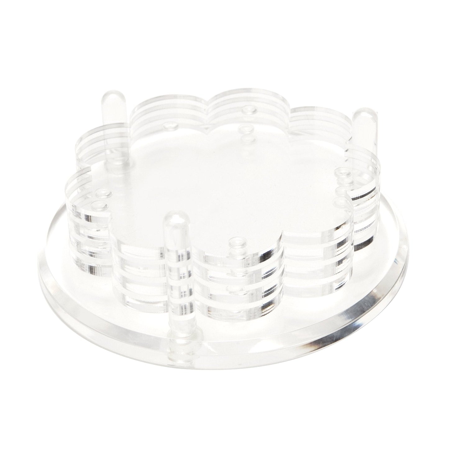 Clear Acrylic Scallop Drink Coasters
