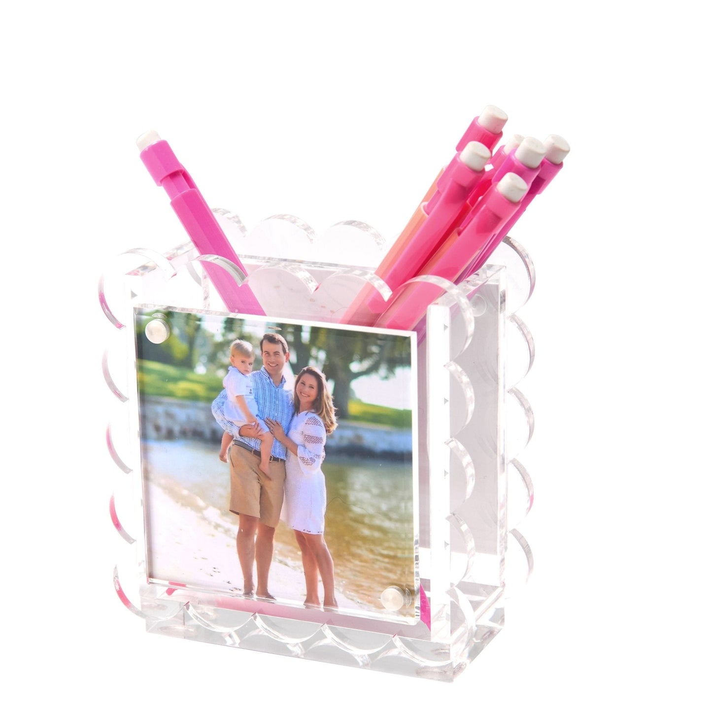 Clear Acrylic Scallop Pen Holder