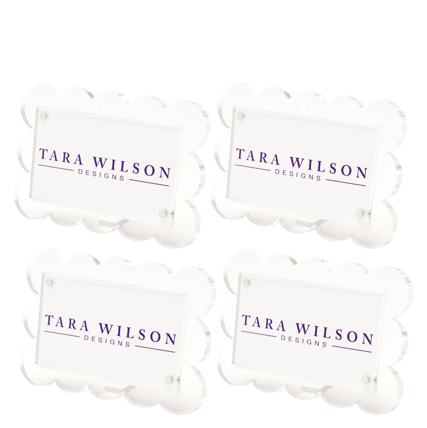 Clear Acrylic Scallop Place Card Holder (Set of 4)