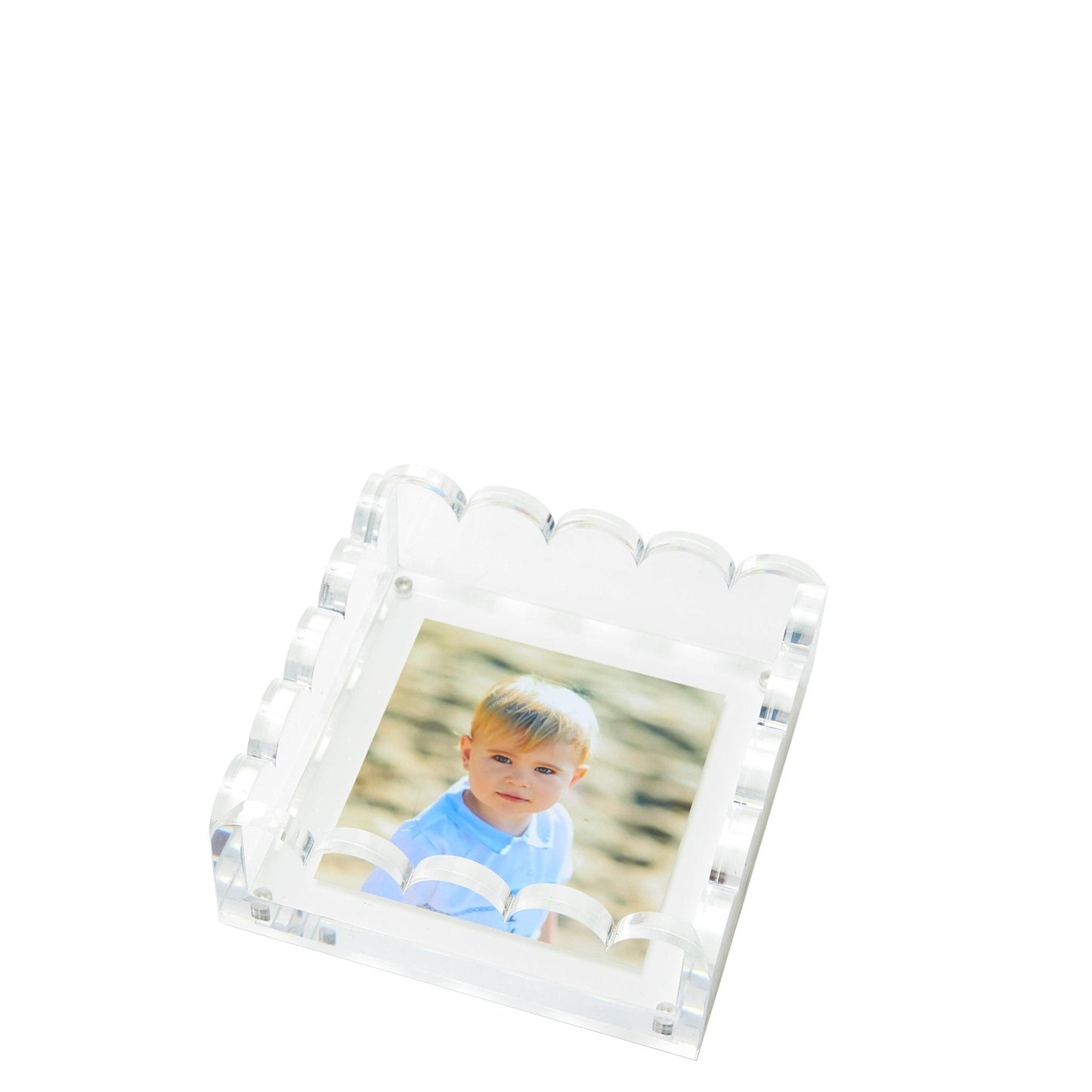 Clear Acrylic Small Scallop Photo Tray