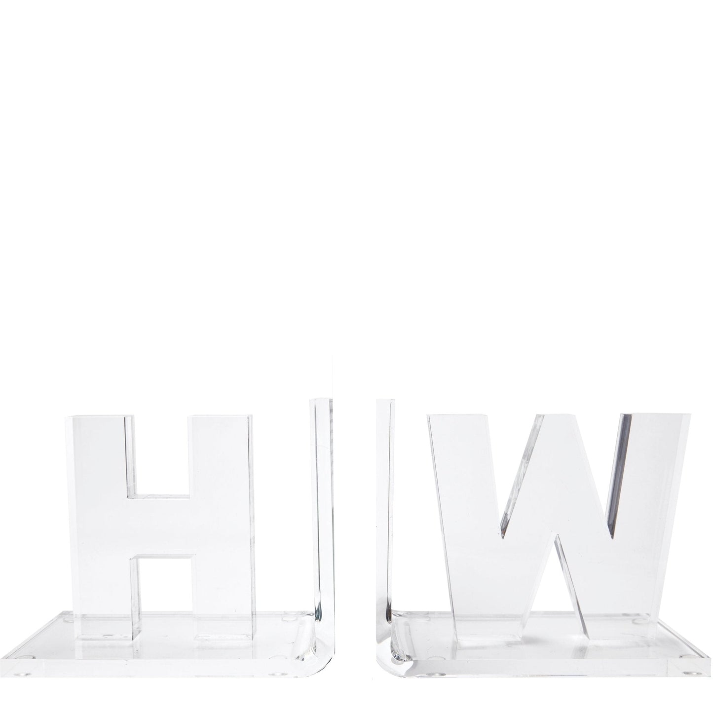 Clear Acrylic Initials Bookends
