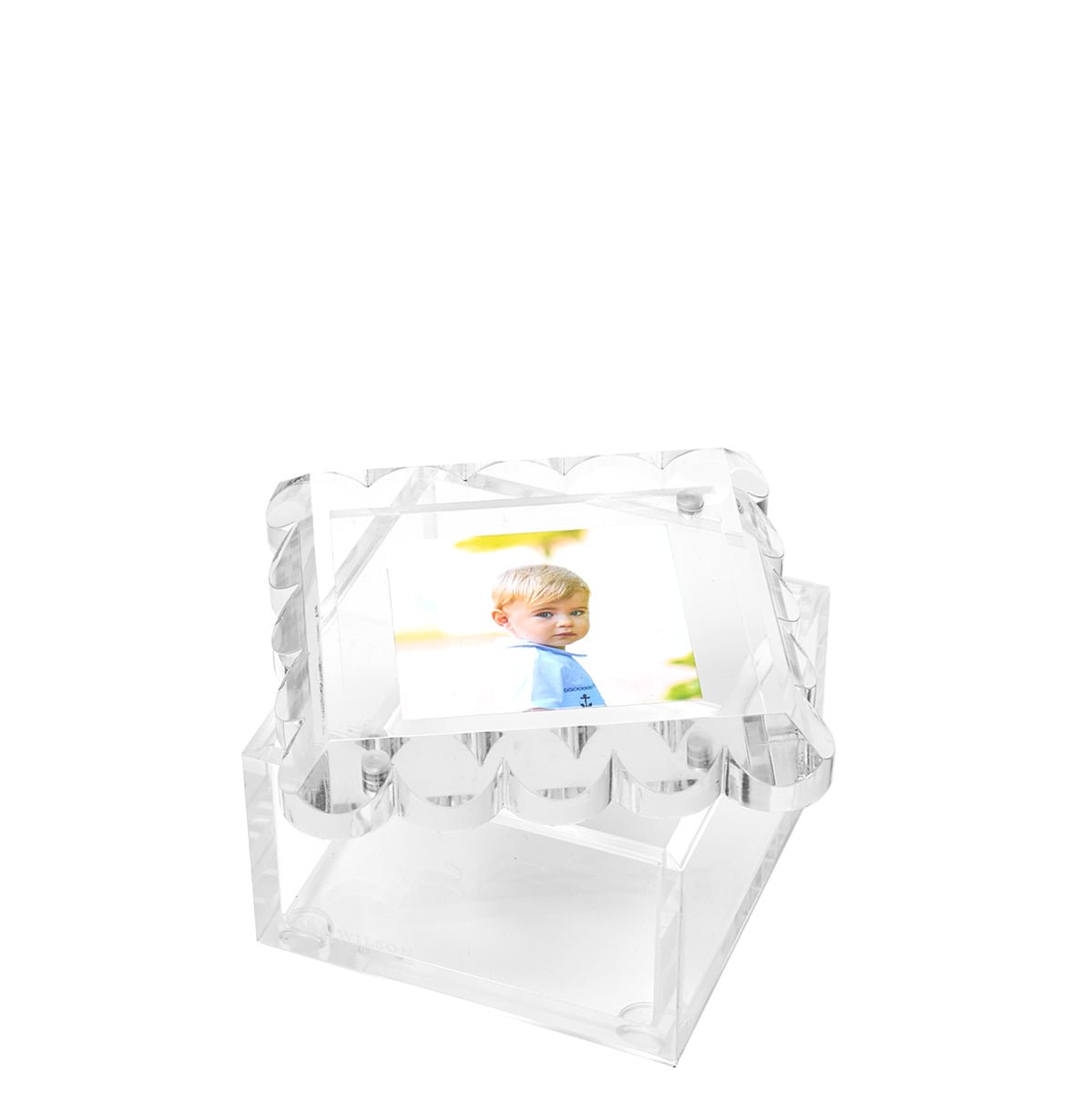 Clear Square Scallop Photo Box
