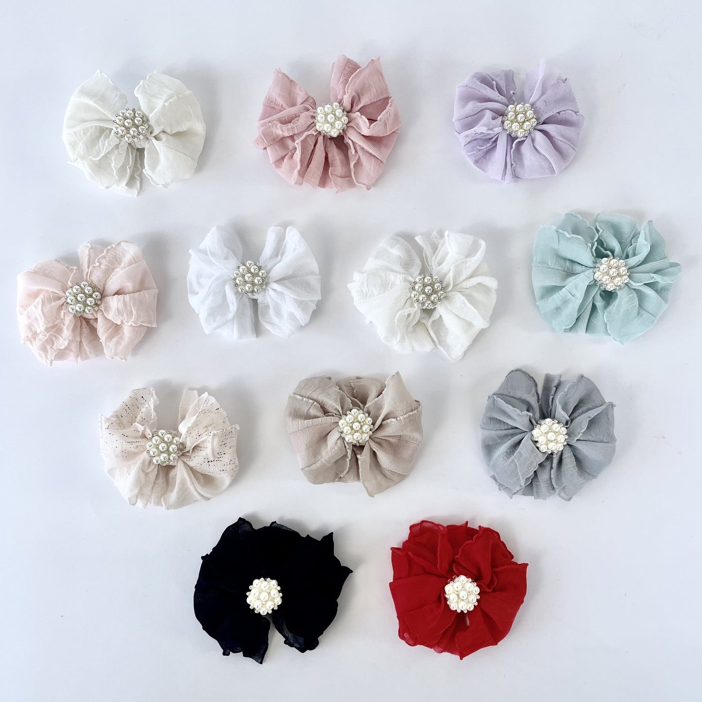 Pearl Embellished | Ruffled Hair Clip