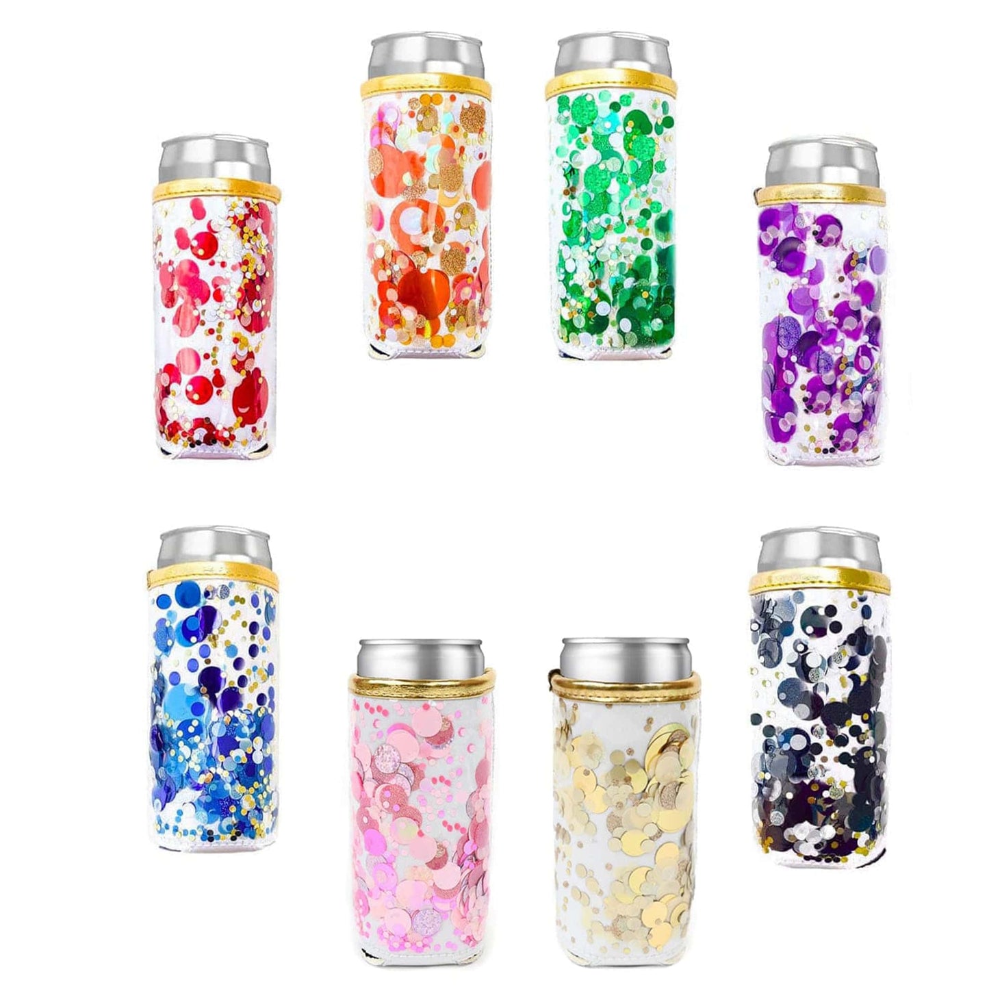 Spirit Squad Confetti Skinny Can Drink Sleeves