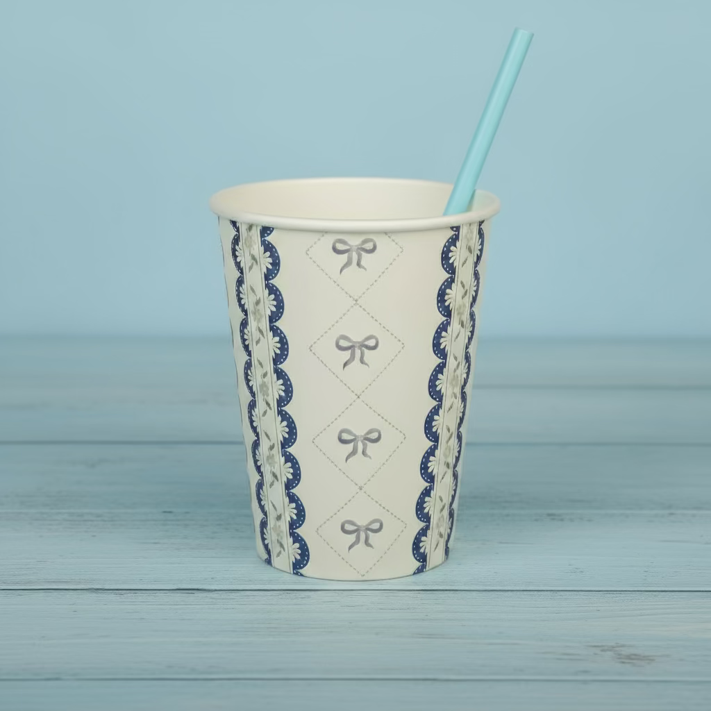 Blue Coquette Party Supplies Kit – Bow Aesthetic | Plates, Cups, Napkins | Party in a Box