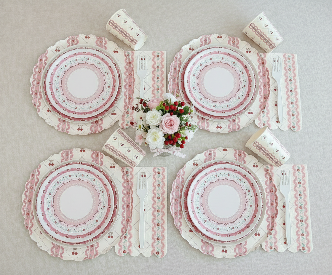 Cherry Coquette Luncheon Napkins (Set of 16)