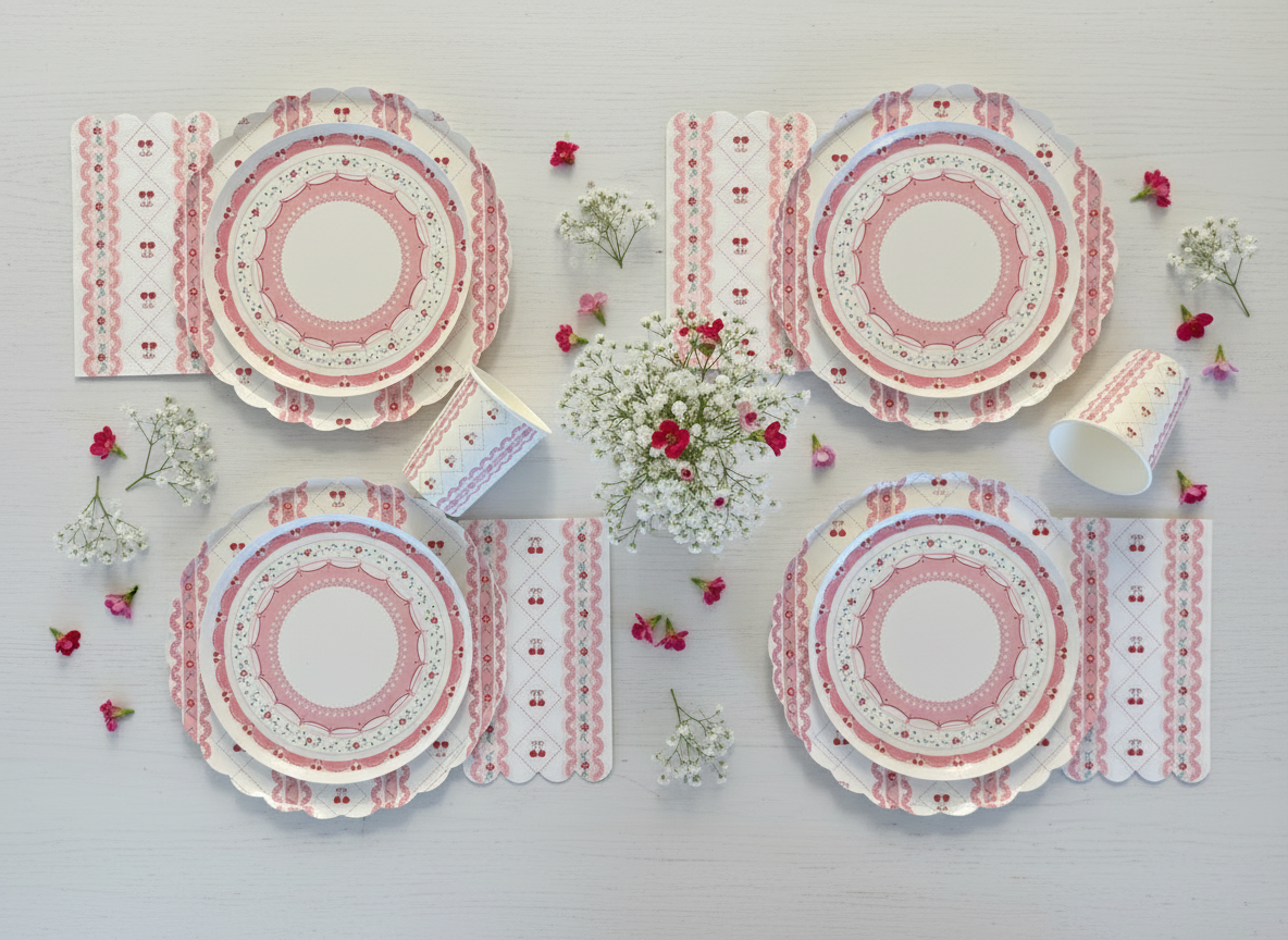 Cherry Coquette Luncheon Napkins (Set of 16)