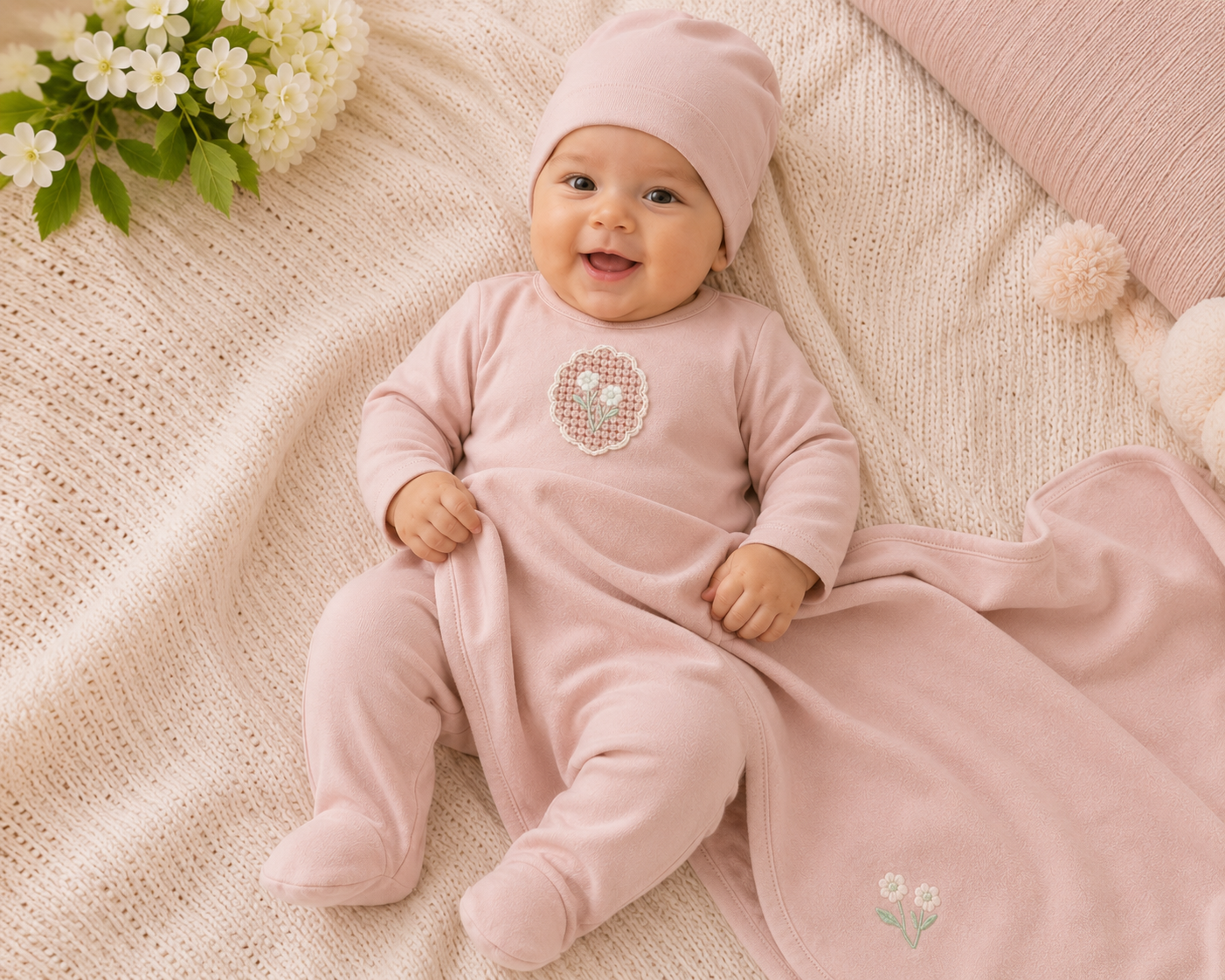 Crochet Applique (Cotton) Footie