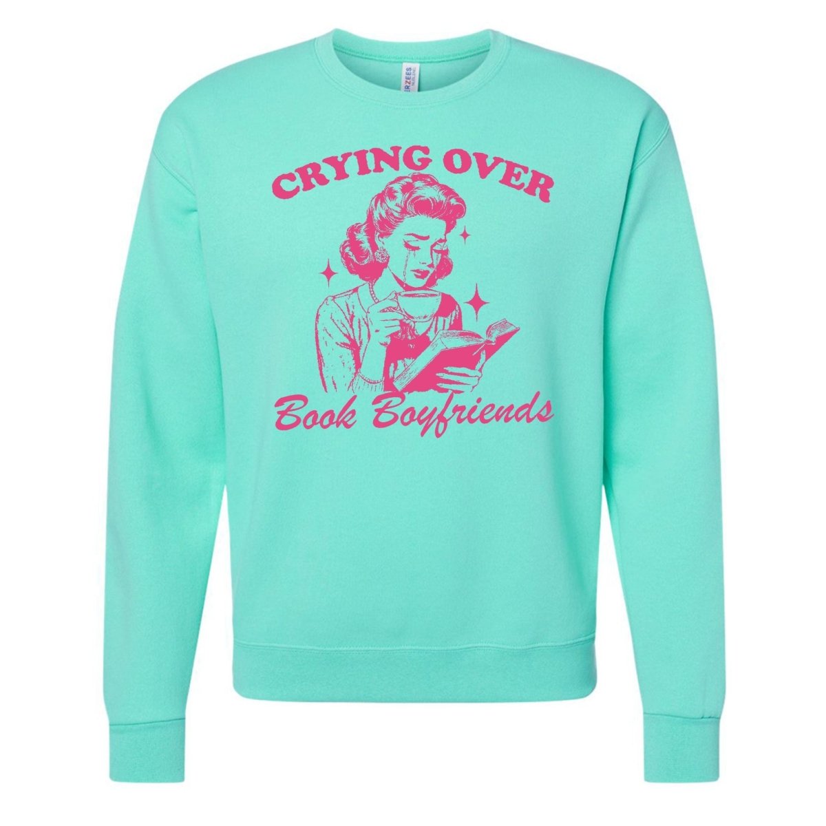 'Crying Over Book Boyfriends' Crewneck Sweatshirt