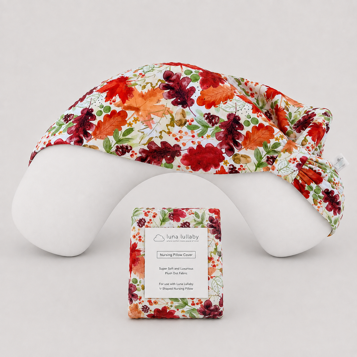 Autumn Leaves Print Nursing Pillow Cover | Luna Lullaby