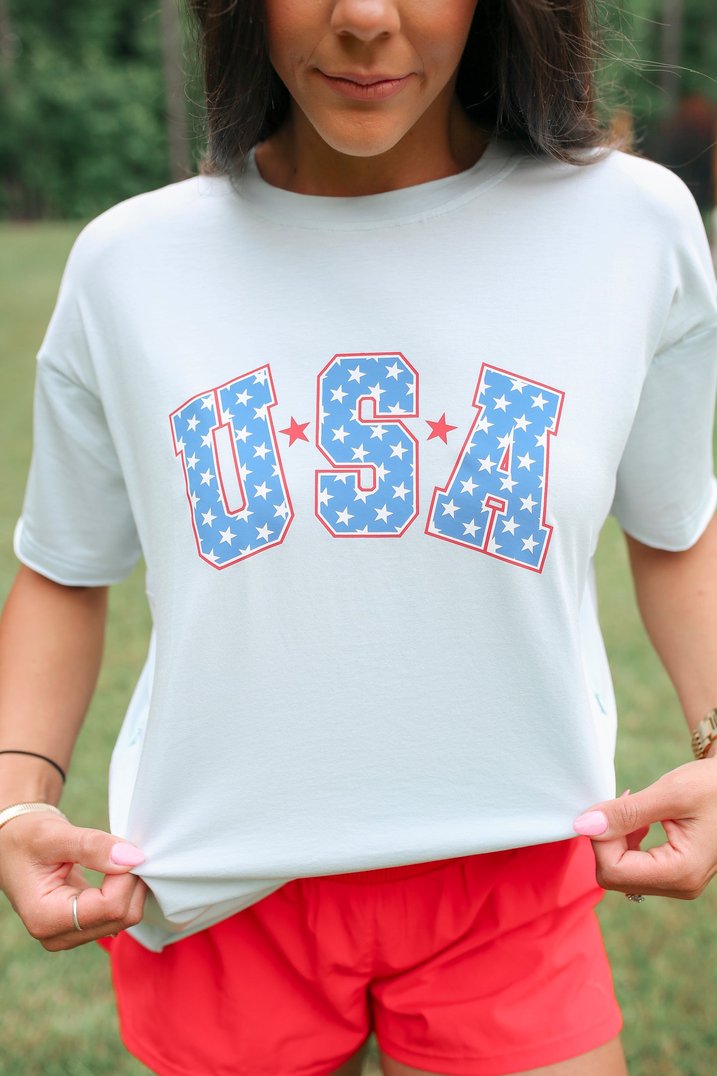 FINAL SALE Relaxed Fit Zip Breastfeeding Tee - Special USA Edition