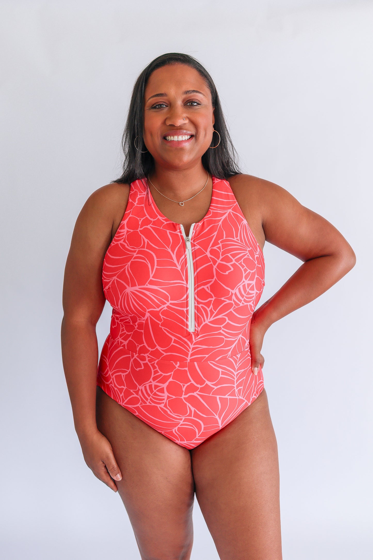 One Piece Zip Breastfeeding Swimsuit 2026