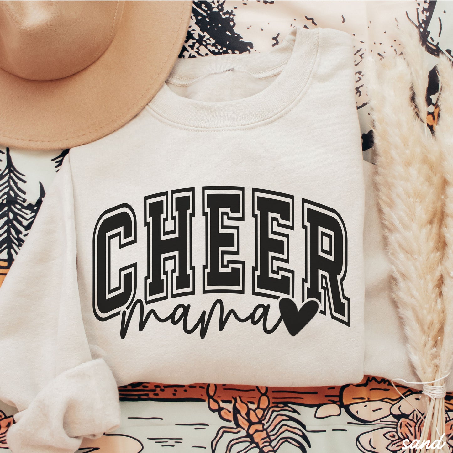 Cheer Mama Heart Sweatshirt *6 Colors (S-3X)