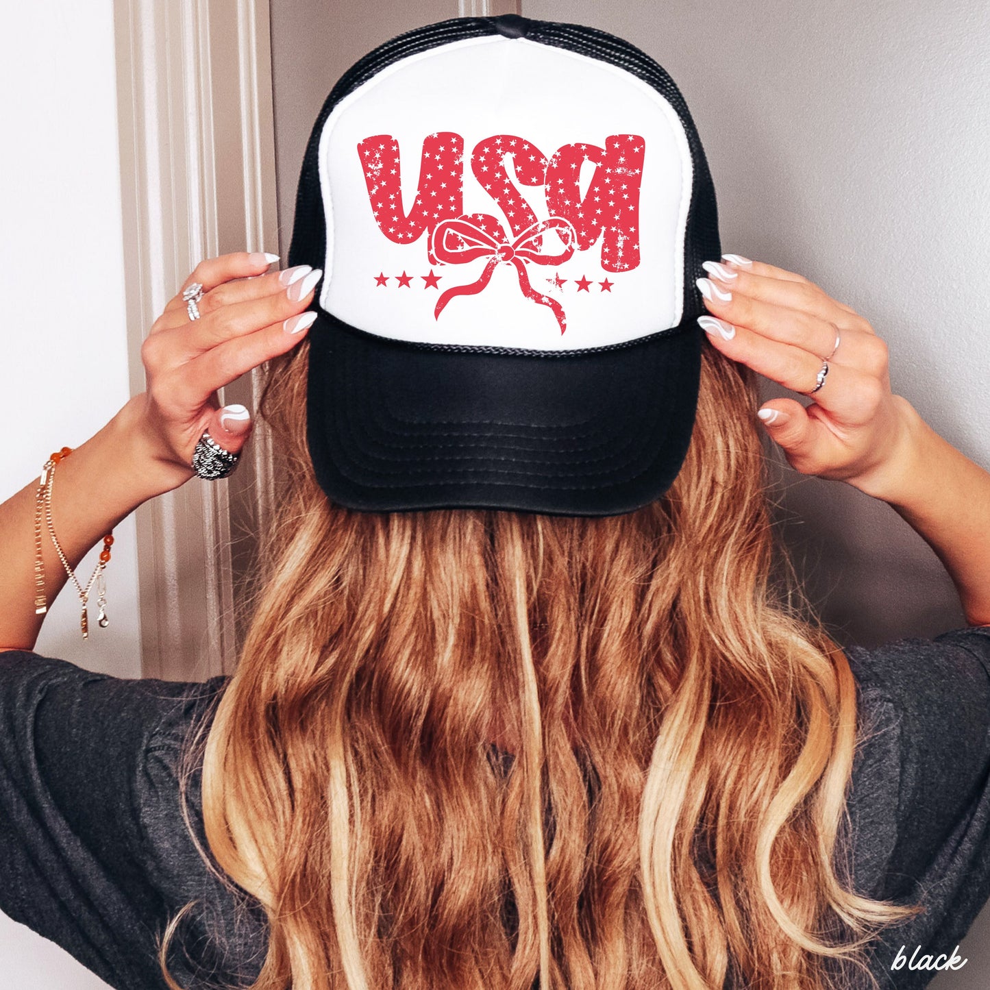 USA Bubble Coquette Trucker Hat *5 COLORS