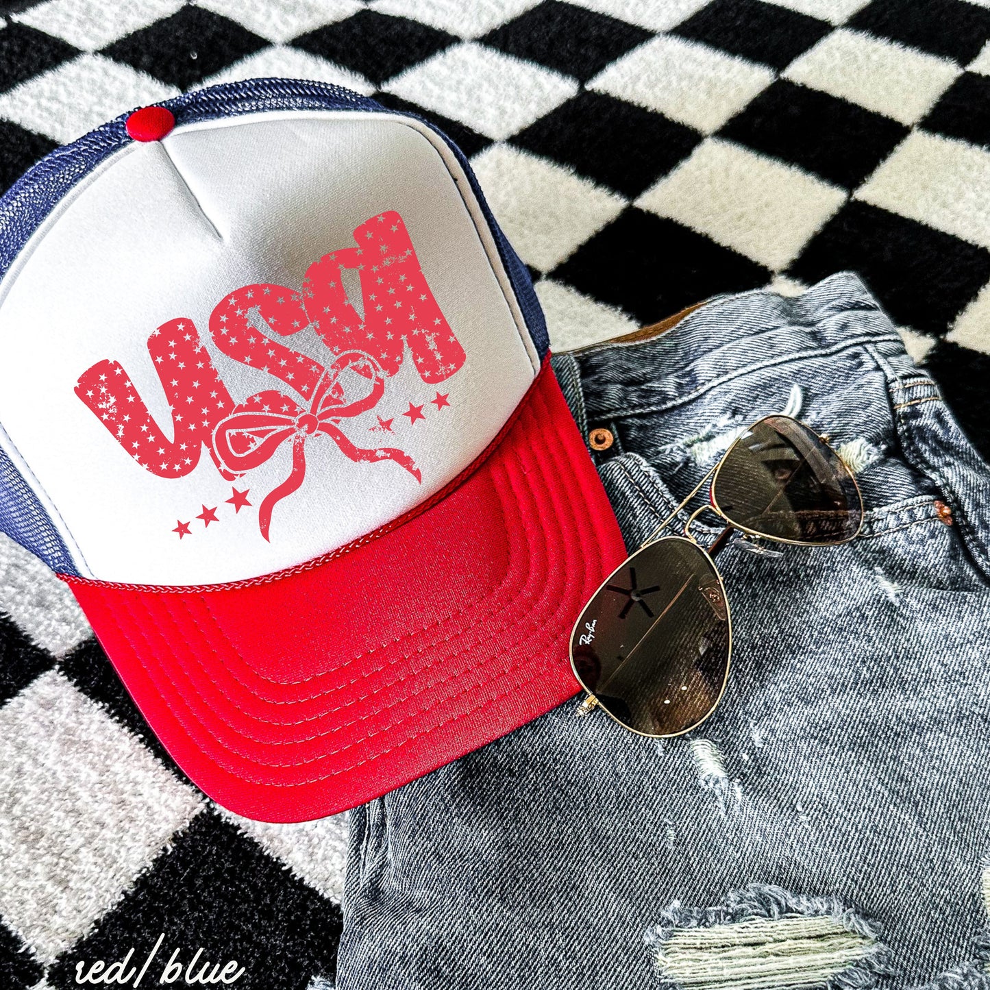 USA Bubble Coquette Trucker Hat *5 COLORS