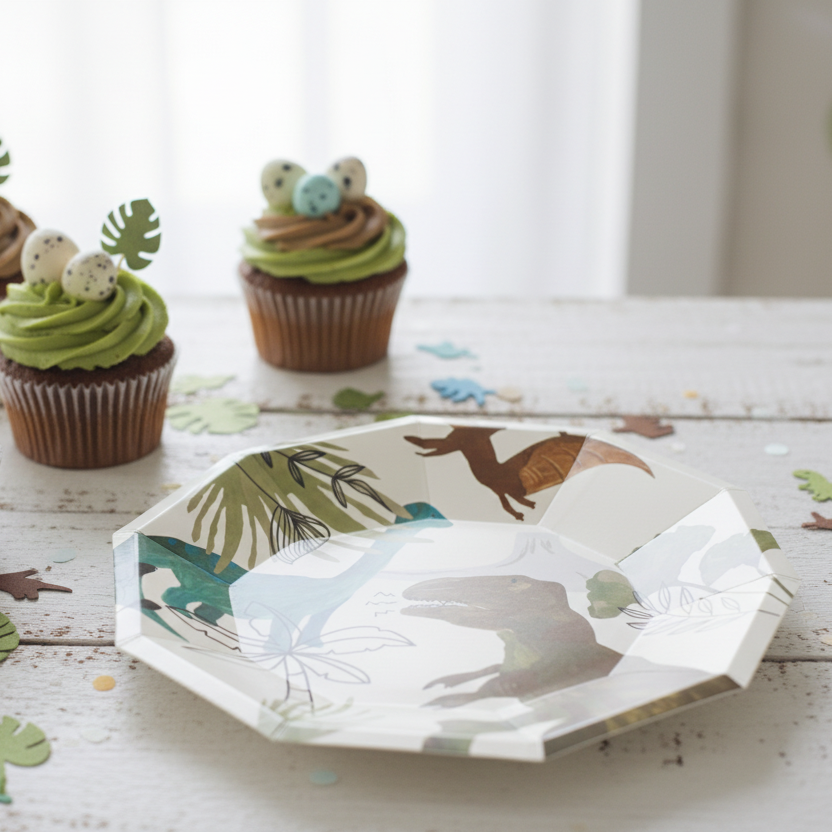 Dinosaur Small Plates 7" (Set of 8) – Dino Birthday Party Supplies