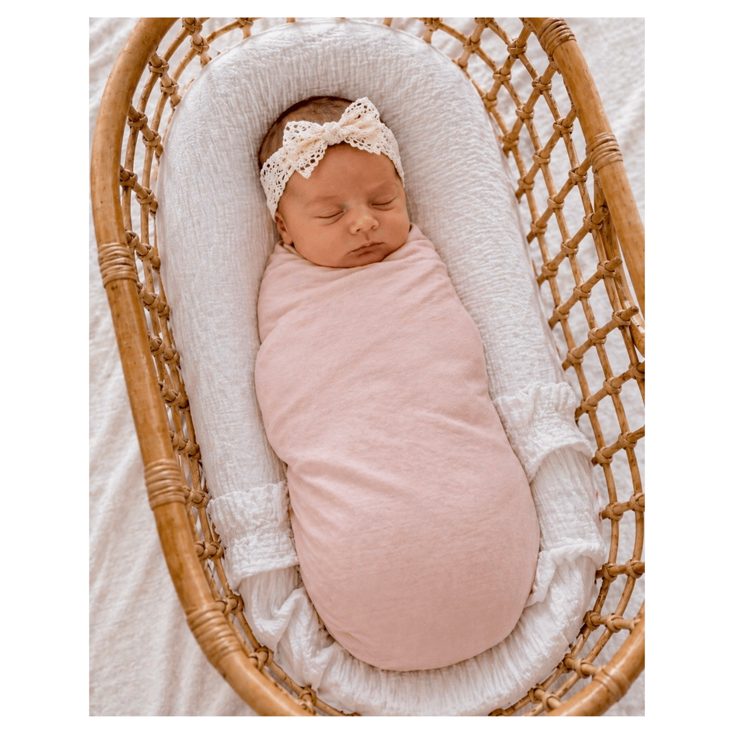 Dusty Pink Bamboo Stretch Swaddle Blanket