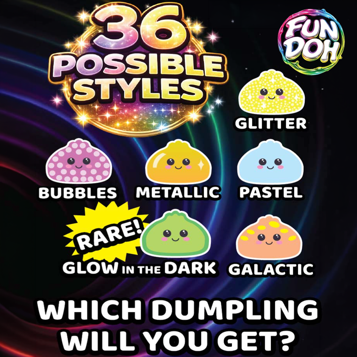 Fun Doh Mystery Dumpling Squishy | Ultra Rare Collectible Sensory Fidget Toy