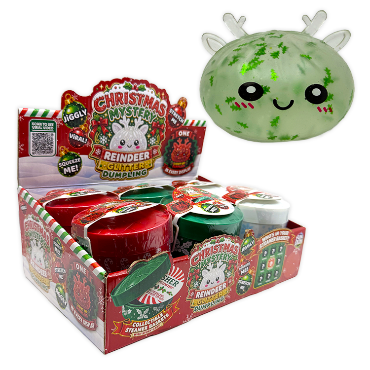 Christmas Mystery Reindeer Glitter Dumpling Squishy Toy