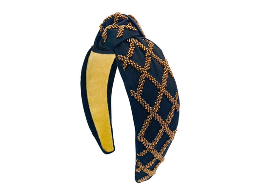 Headband Game Day - Black and Gold