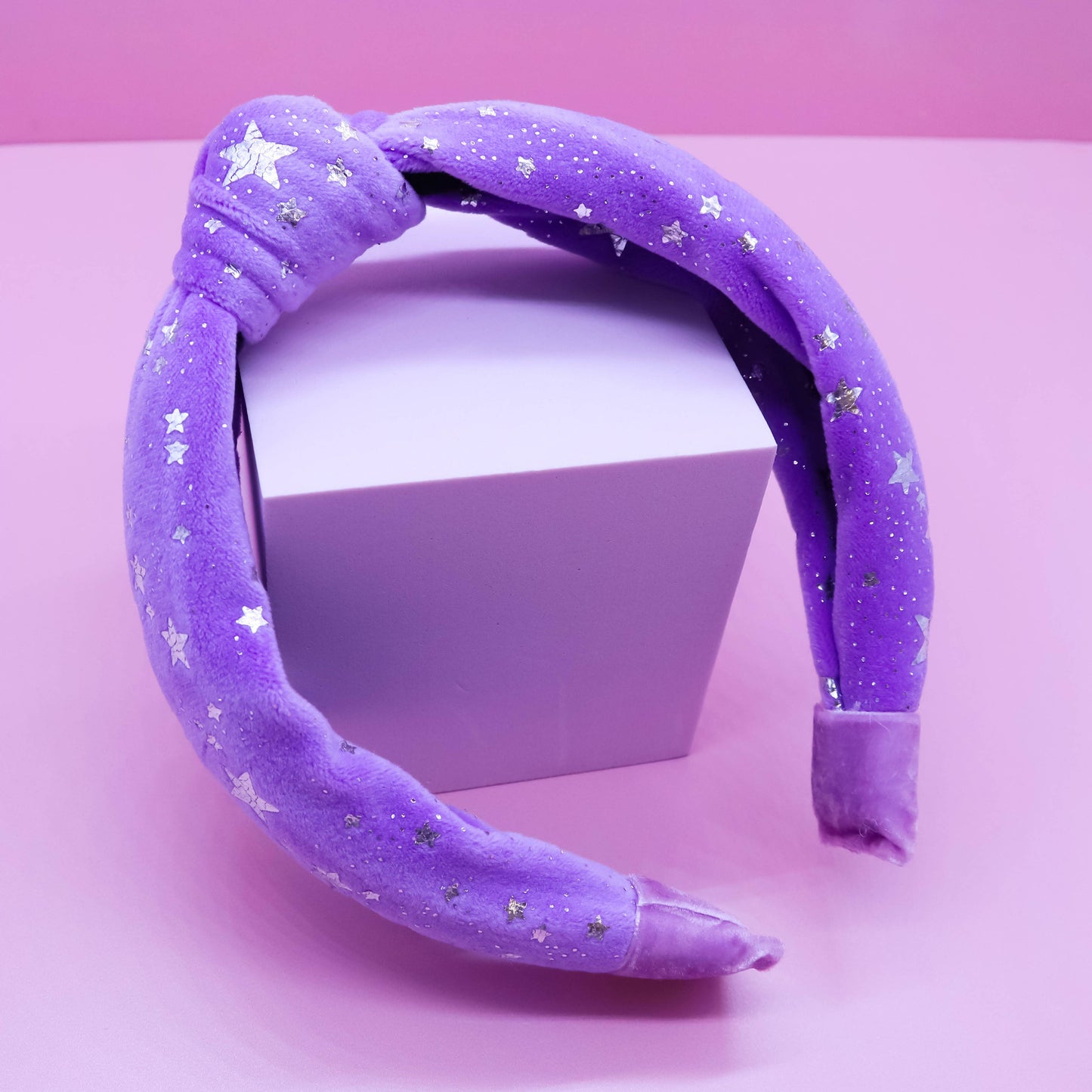 Kids Knot Headband - Star Purple Velvet Hair Accessories
